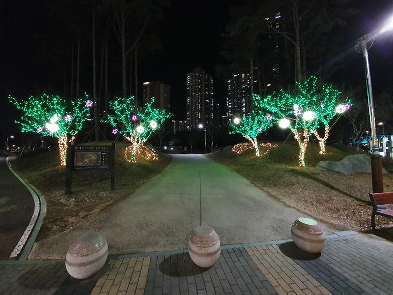 누리공원 경관조명 설치 사진