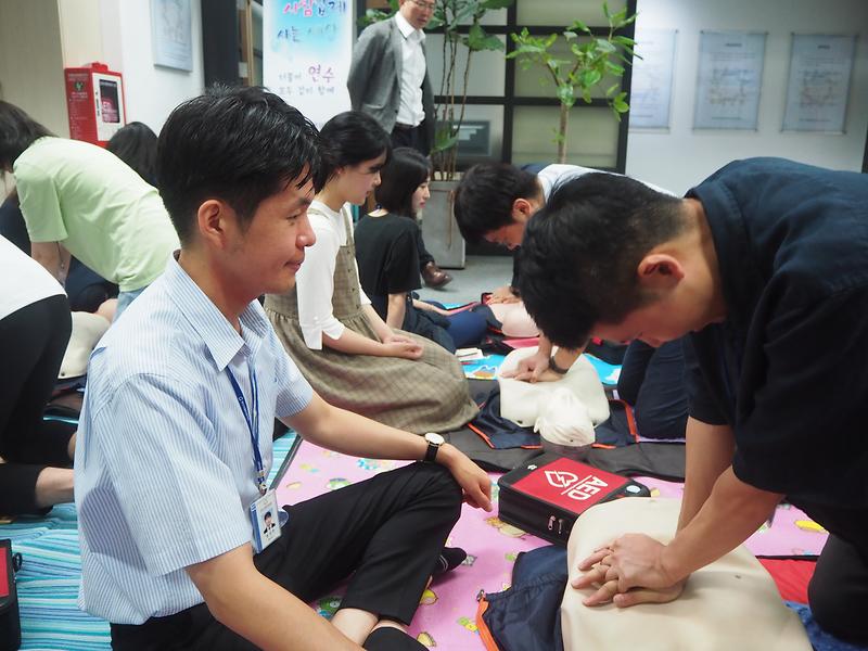 (2019.7.30.) 공단 본부 CPR 중심 소방안전교육 실시 사진