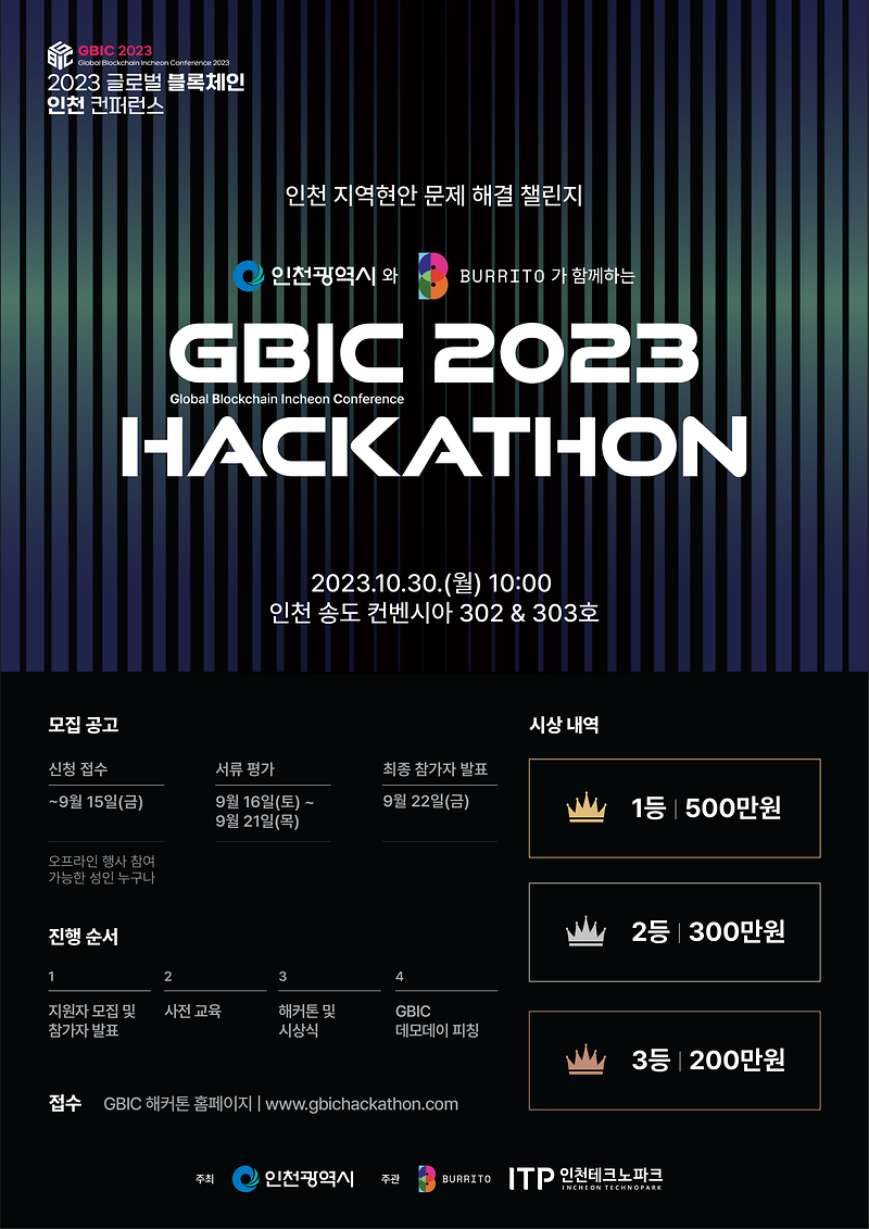 2023 글로벌 블록체인 인천 컨퍼런스 해커톤 대회(10.30. 송도컨벤시아) 사진
