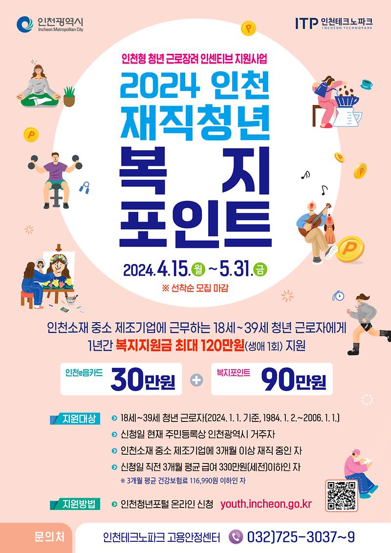 「2024년 인천 재직청년 복지포인트 지원사업」 홍보 사진