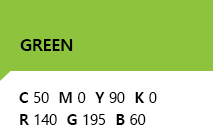 GREEN, C 50  M 0  Y 90  K 0, R 140  G 195  B 60